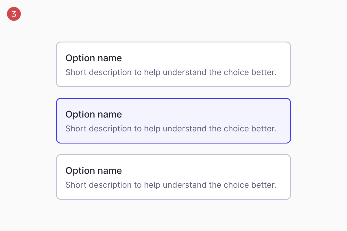 Selection card / Type