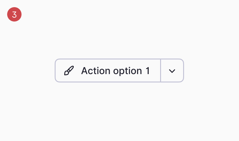 Split Button / Style / Variant / Tertiary