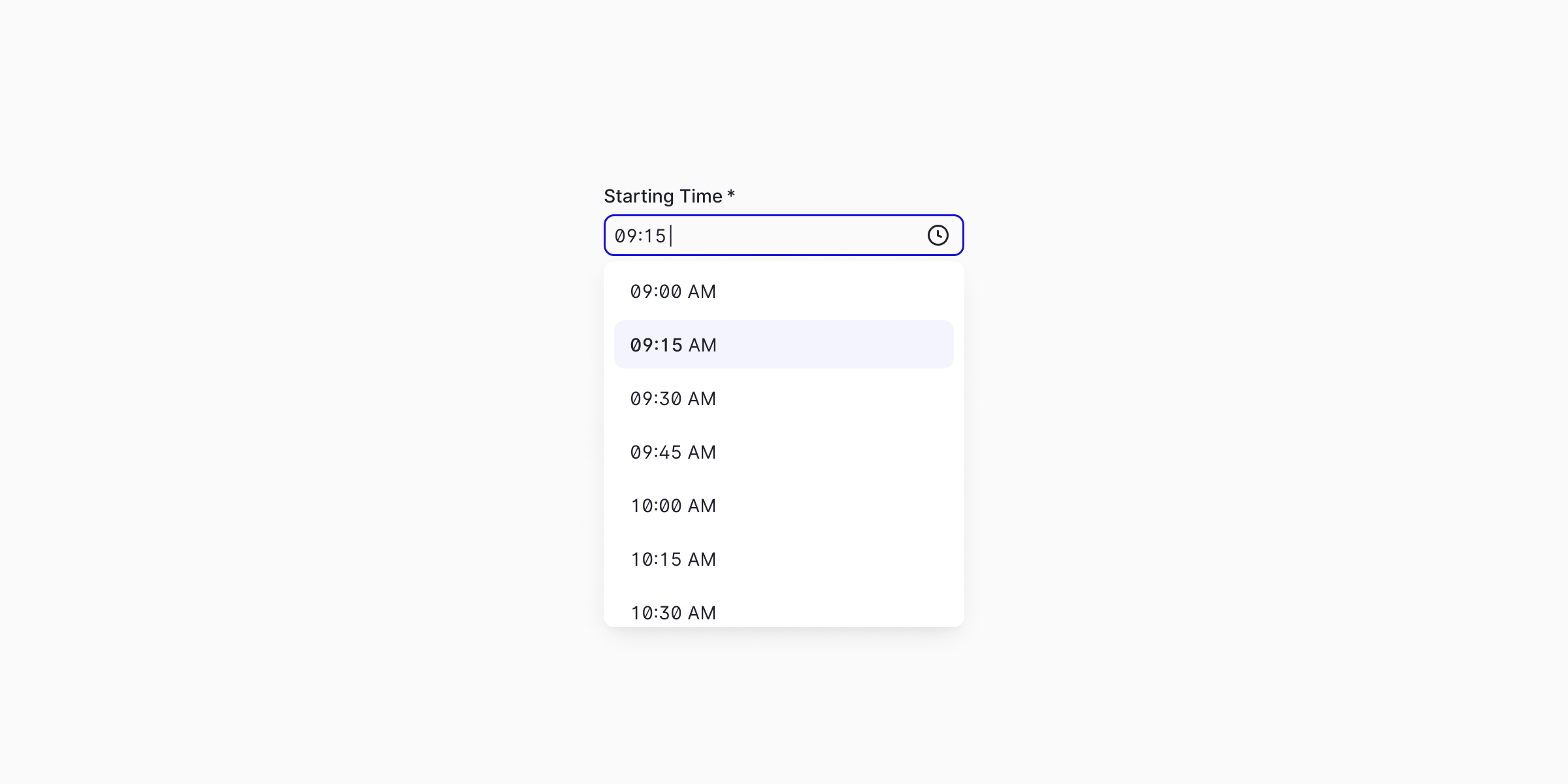 Time picker Example