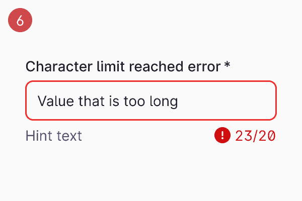 Style/State/Error Character count
