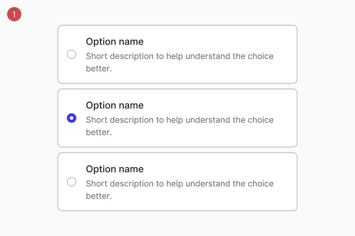 Selection card / Variants / Horizontal