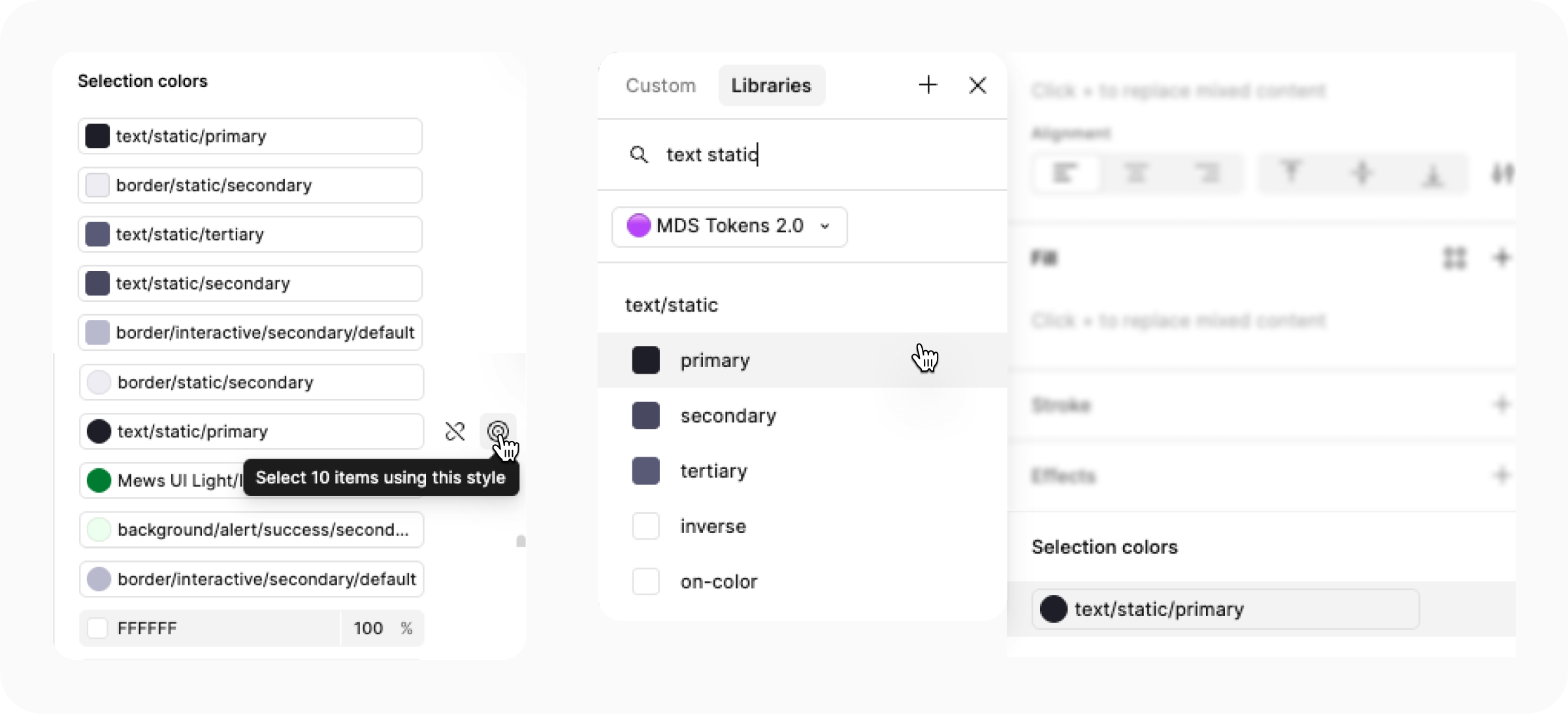 Use Selection colors to find skipped colors and replace them using the correct library.