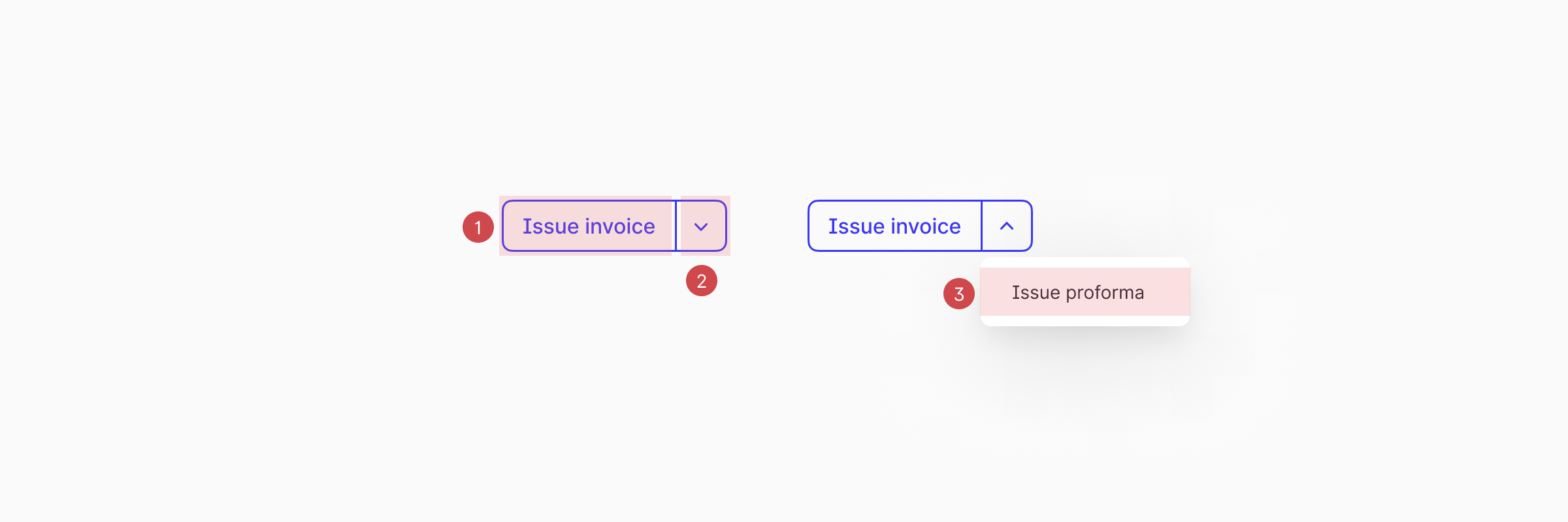 Split Button / Usage / Behaviour / Mouse Interactions