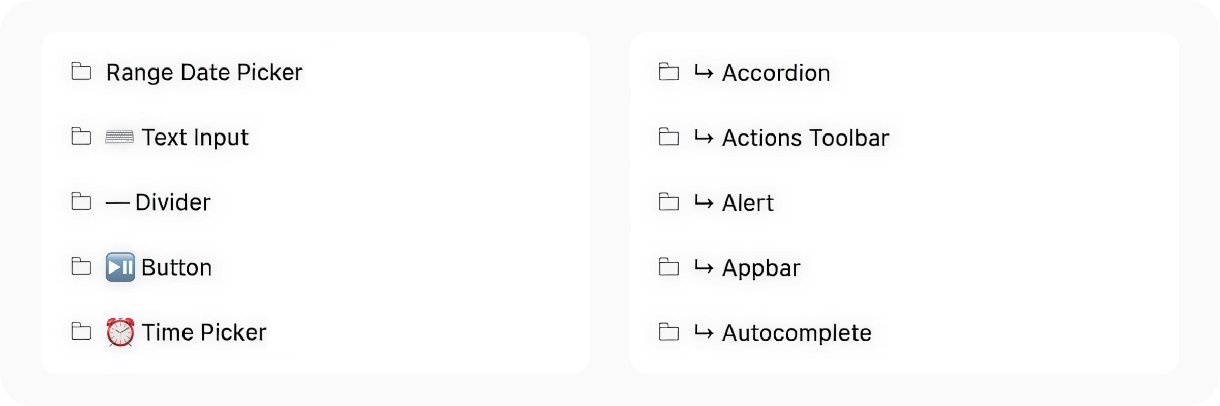 Before: Random order due to emoji usage. Now: Easier to scan via the Assets panel.