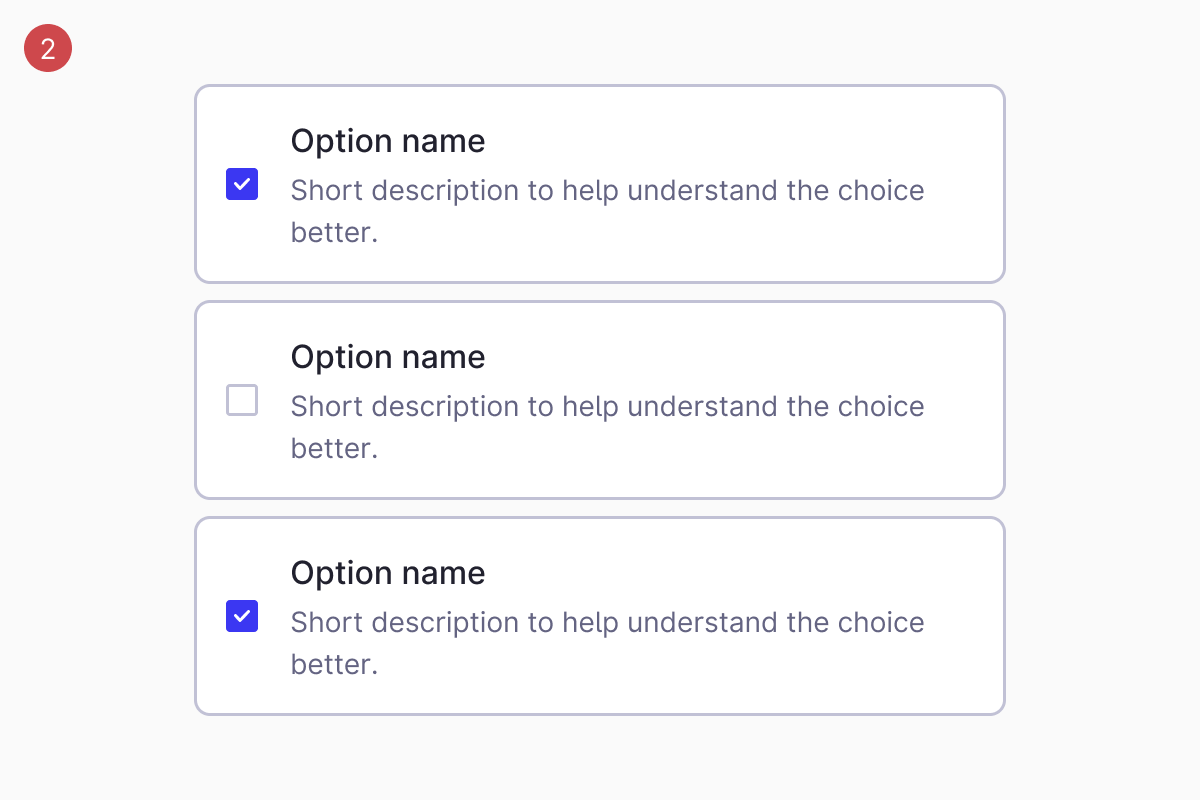 Selection card / Type