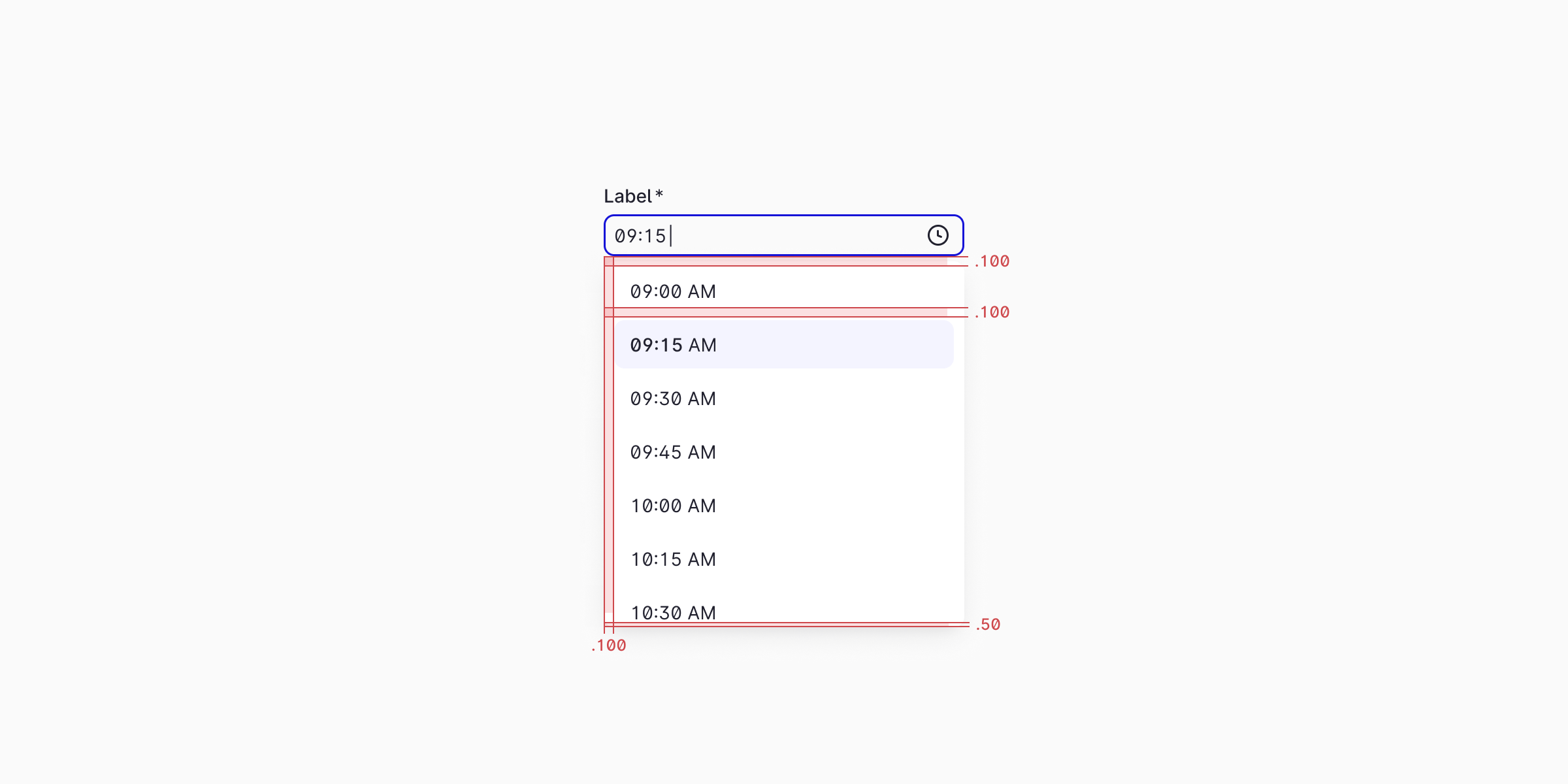 Time Picker Spacing
