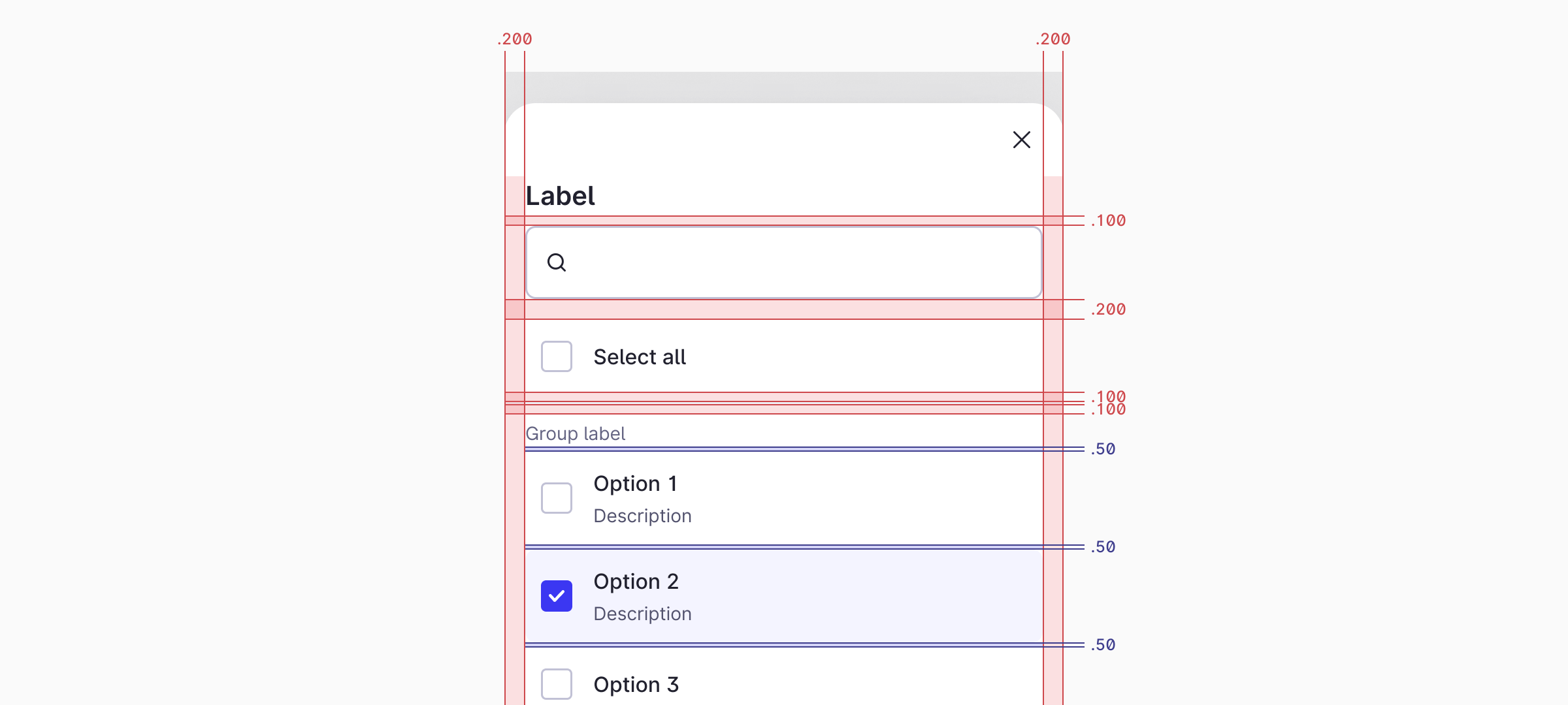 Style / Sizing and spacing / Dropdown / Mobile