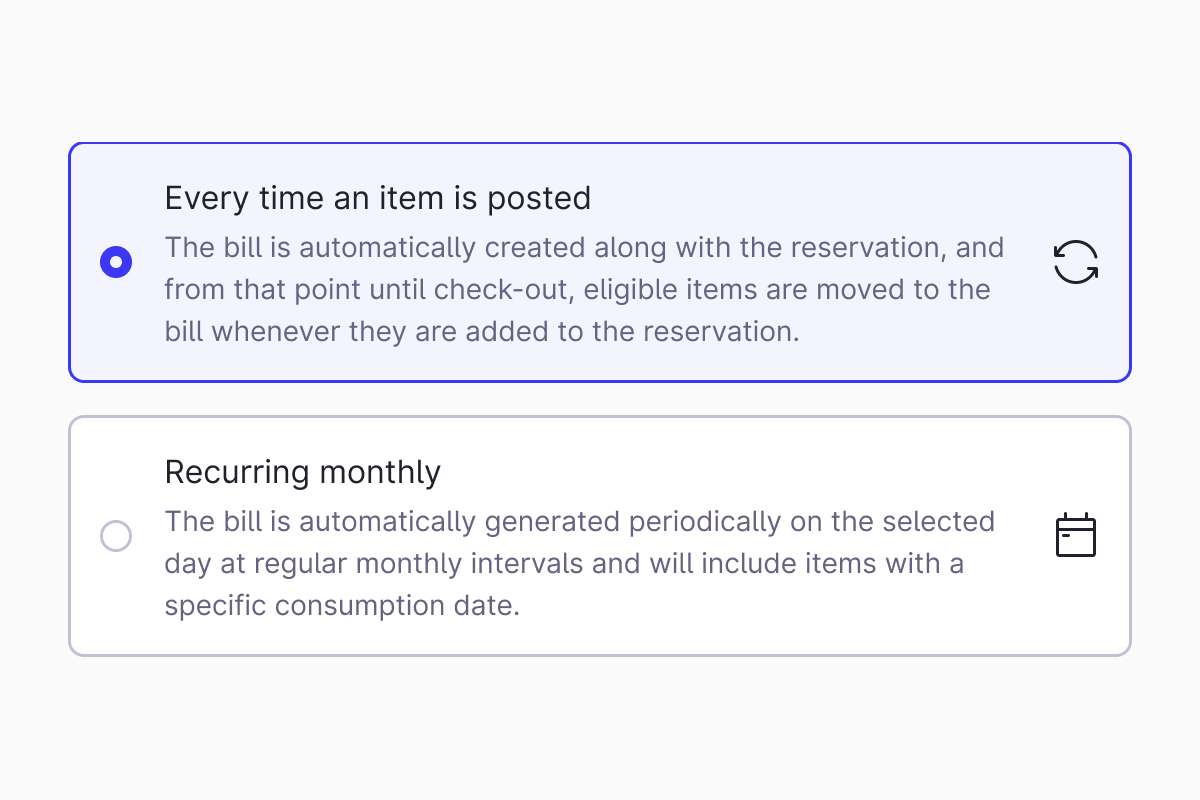 Selection card / Usage / selection card vs selection groups / Selection card