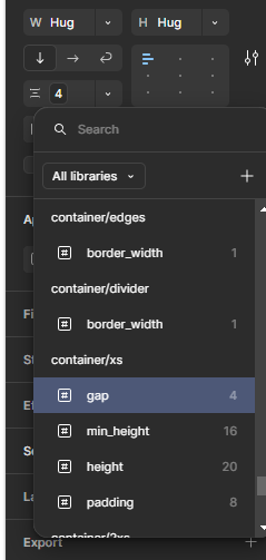 Applying a gap variable