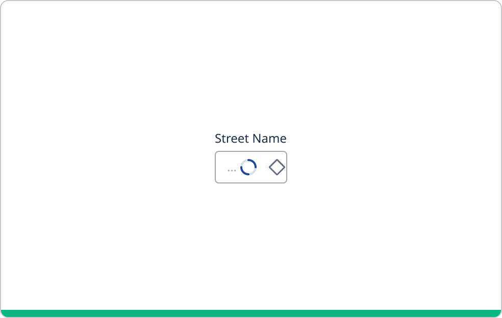 Text field with an example of a street name.
