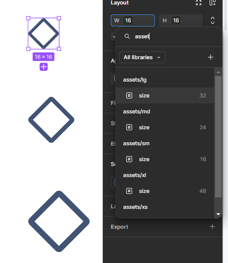Applying a size variable to an element's width.