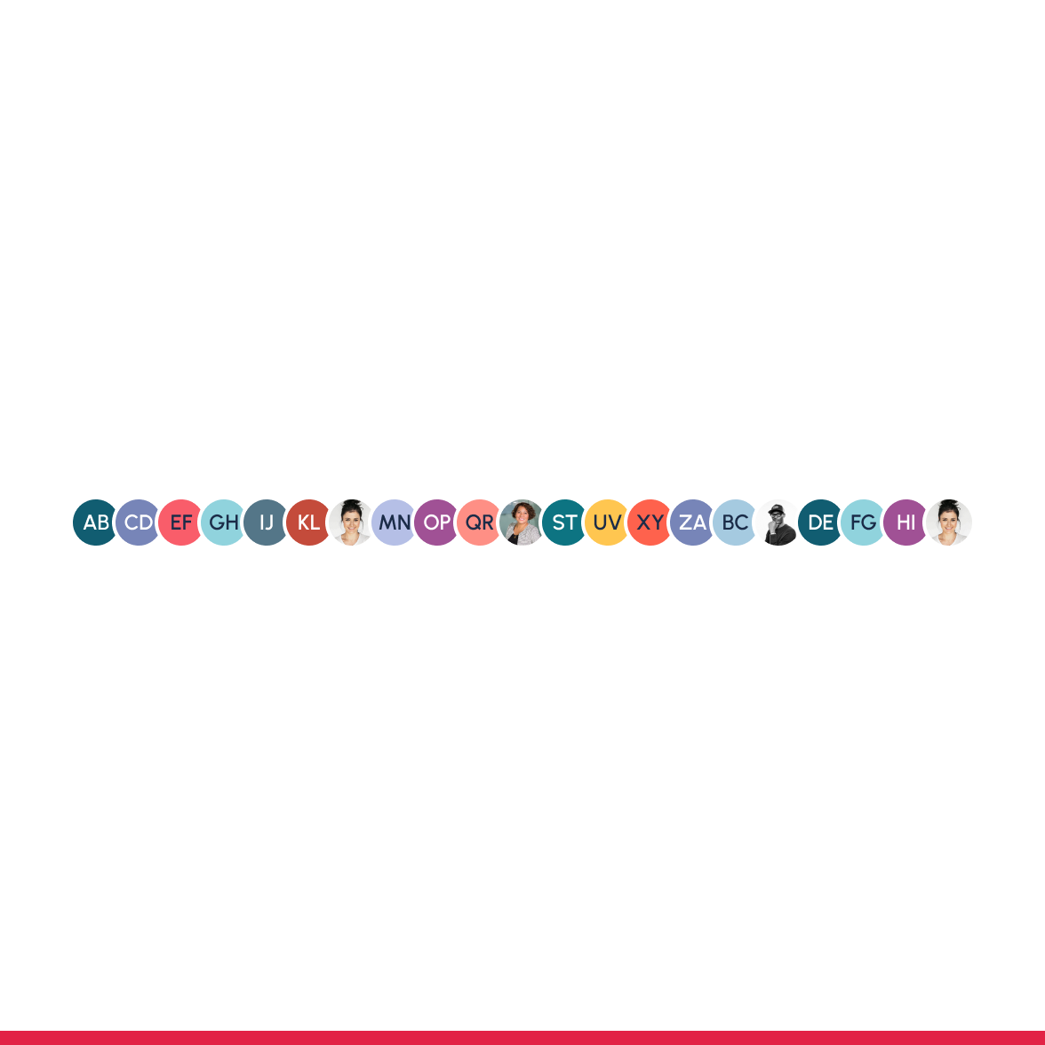 Large group of avatars without a limit.