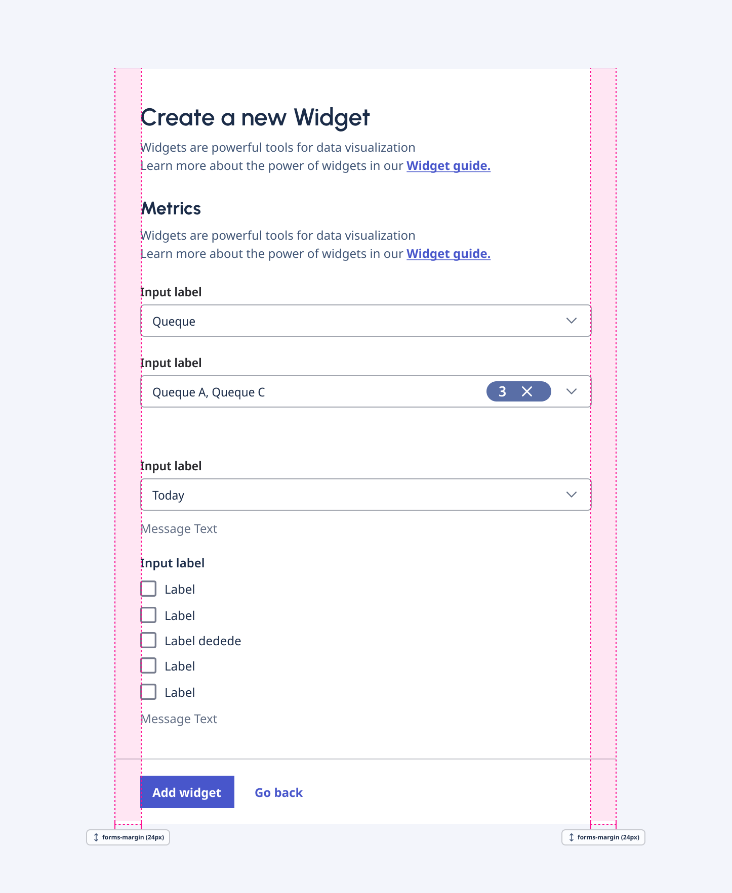 The horizontal padding of the form footer content.