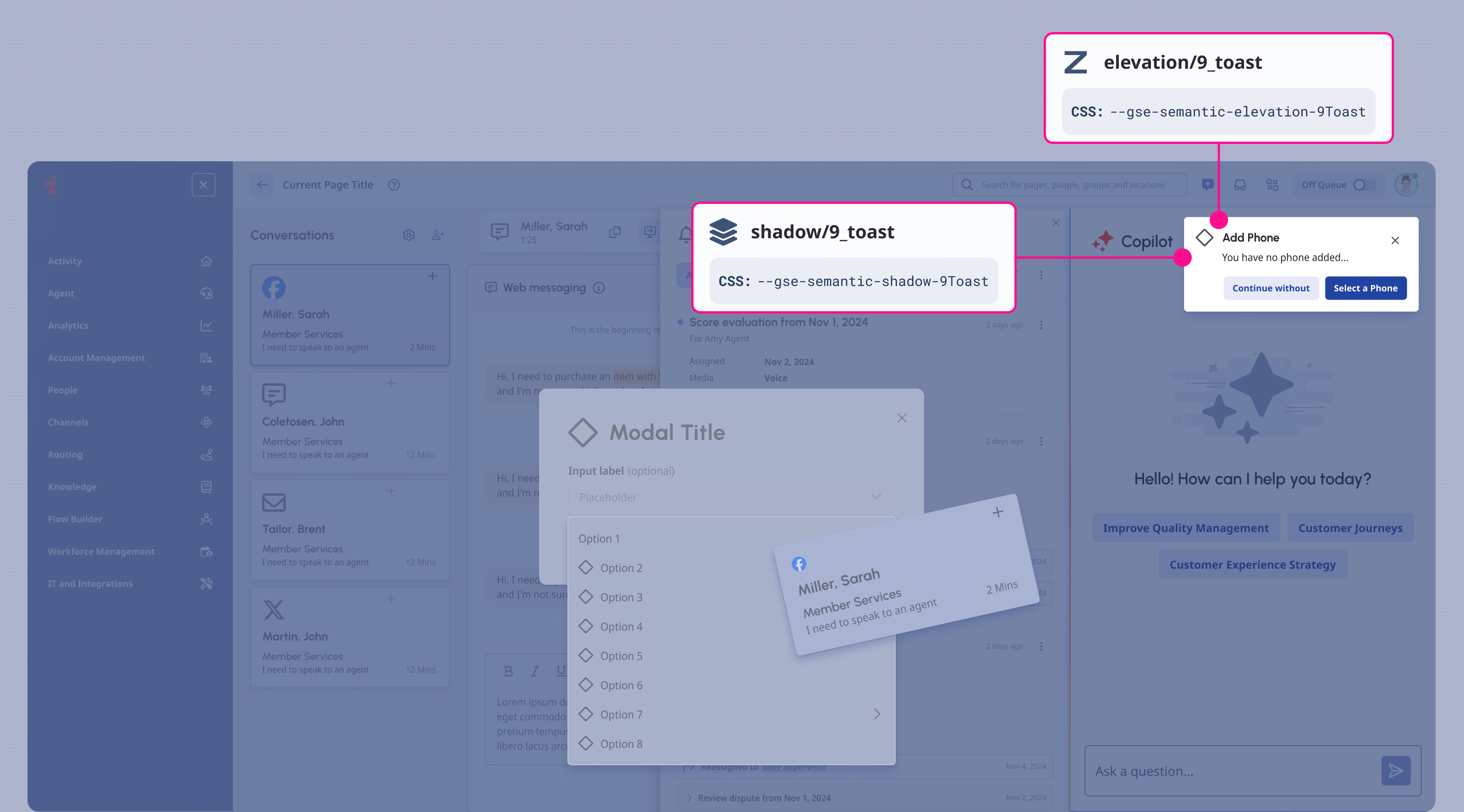 A Toast using its Shadow style and Z-Index value.