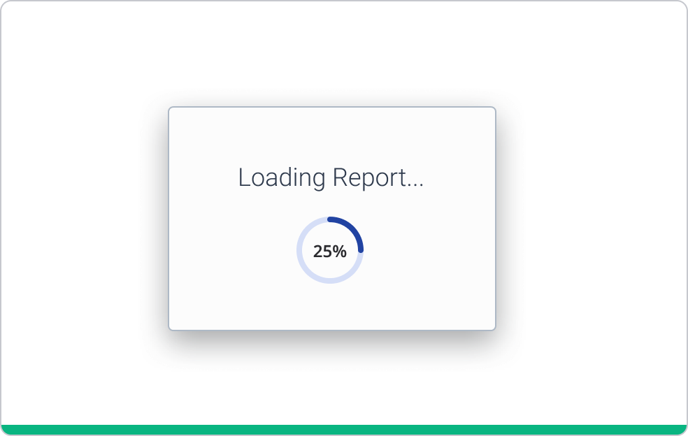 Loading circle on a modal in pre-defined size.