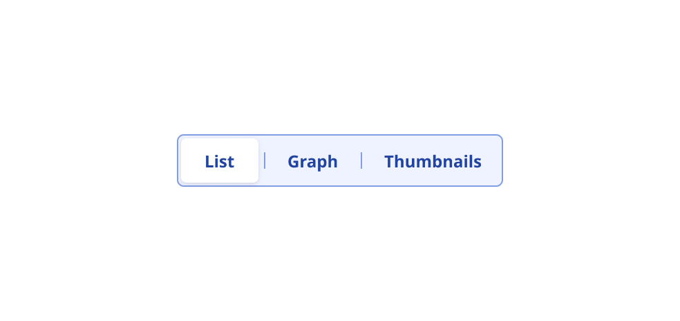 Segmented control with title case options.