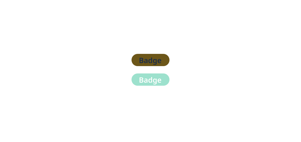 Not accessible badge colours and text.