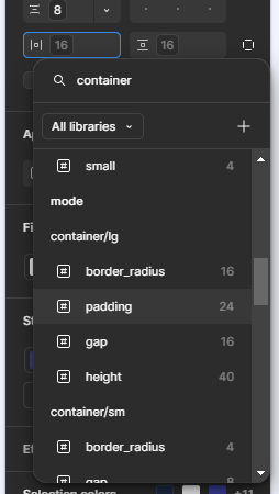 Applying a padding variable.