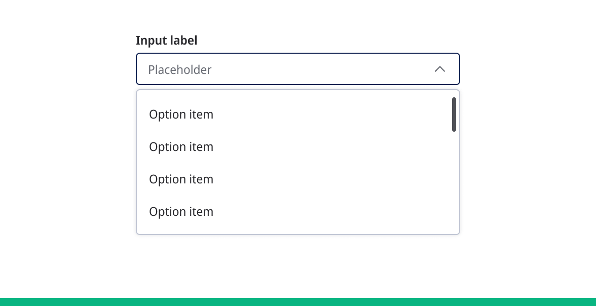 Input field with a dropdown menu.