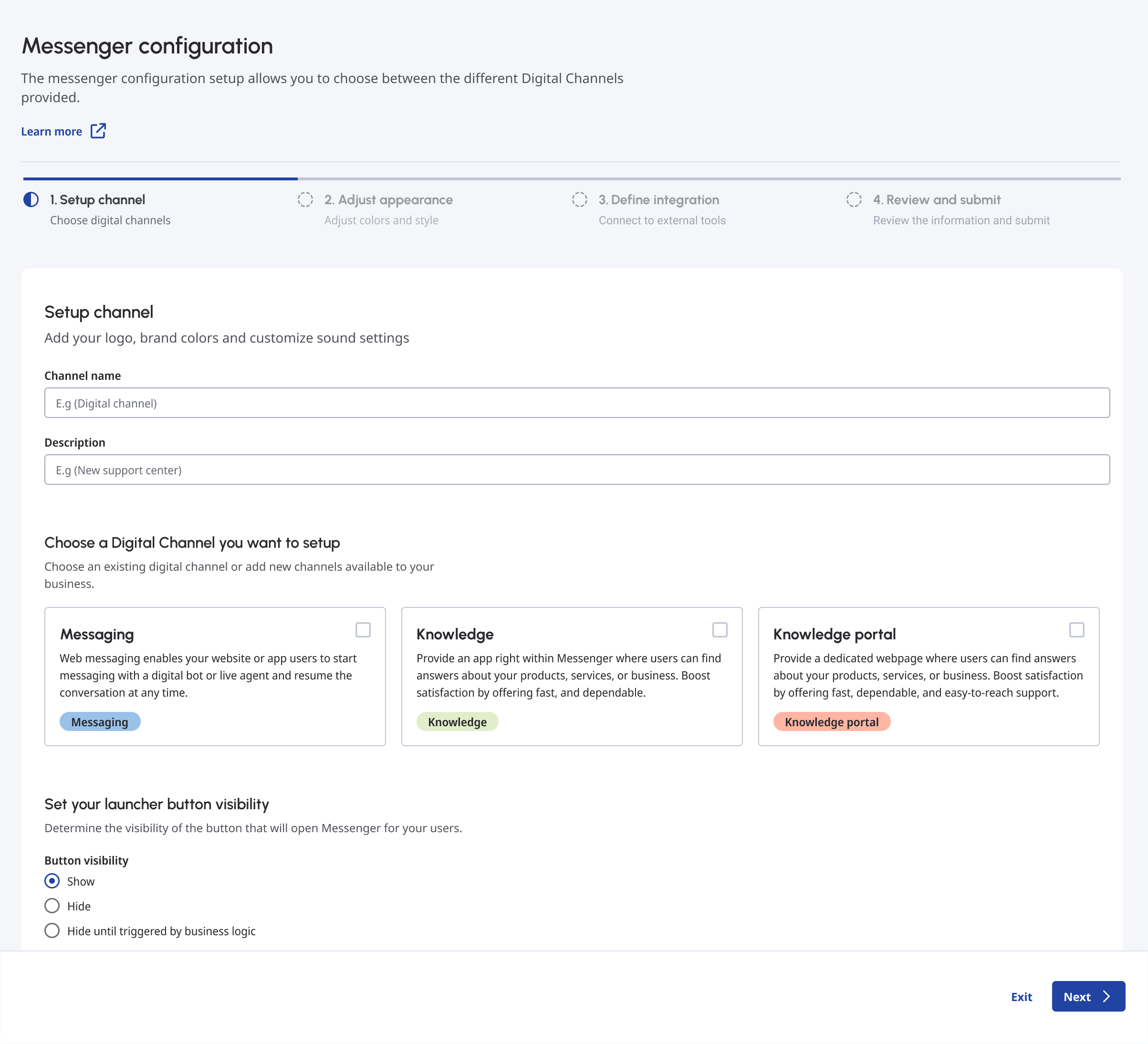 Example of stepper alignment and form footer with the CTA buttons to the right.