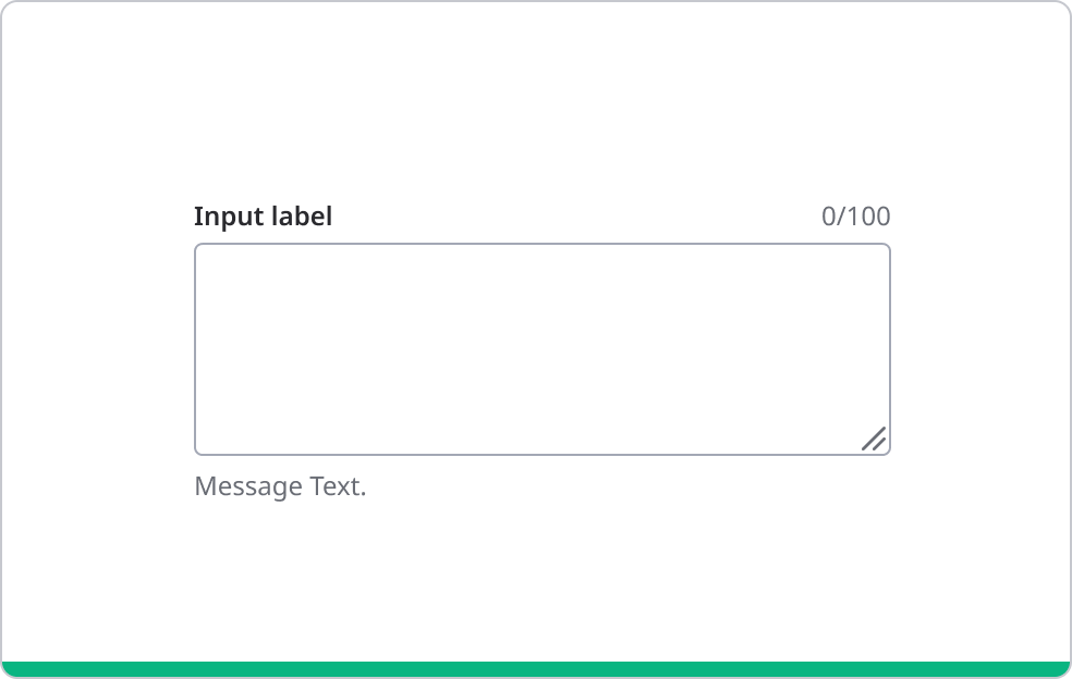 Label and helper text with text area.