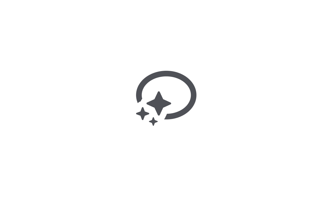 Message icon with sparkles on the bottom left corner