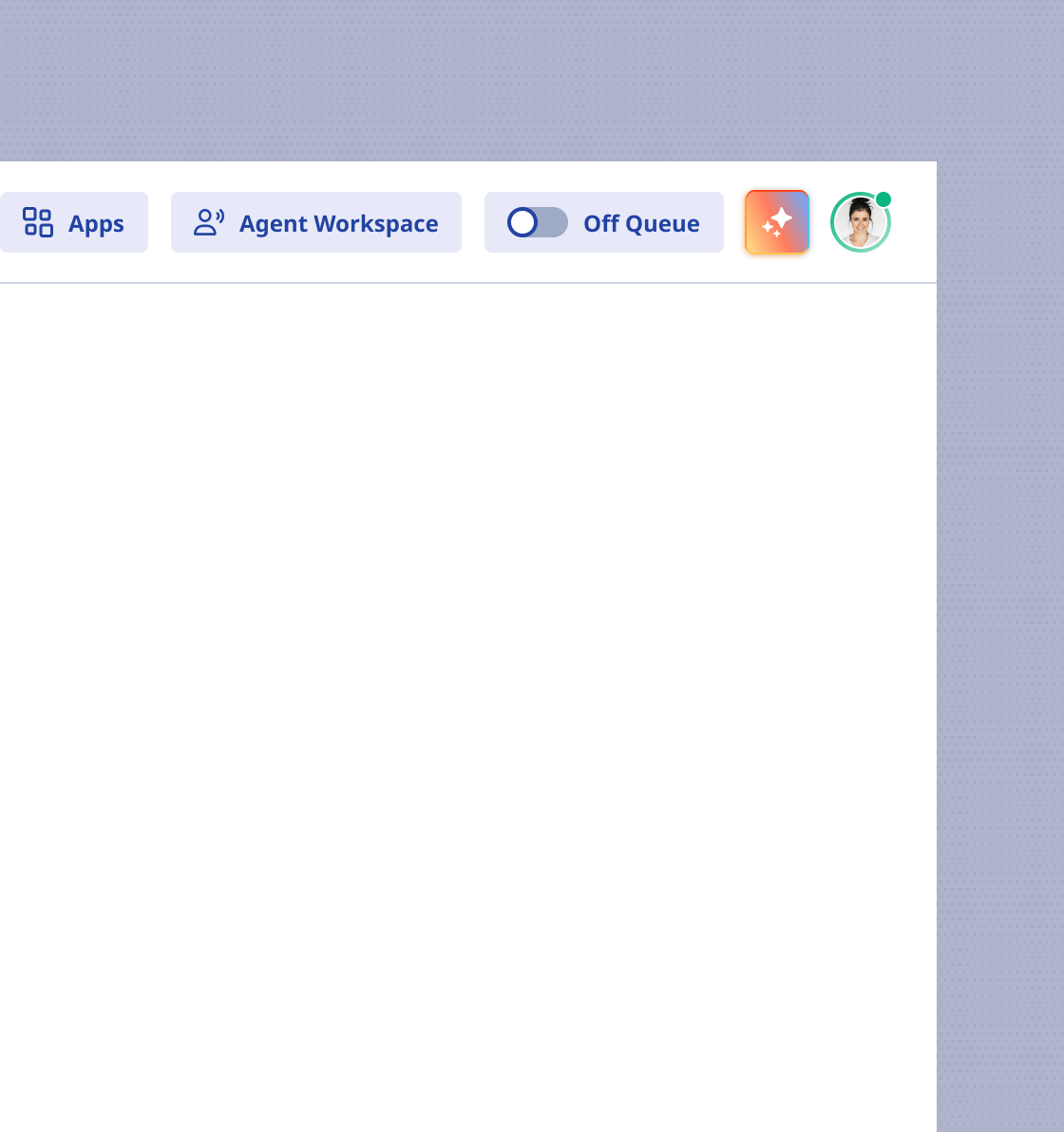 Copilot icon-only button in the main navigation.