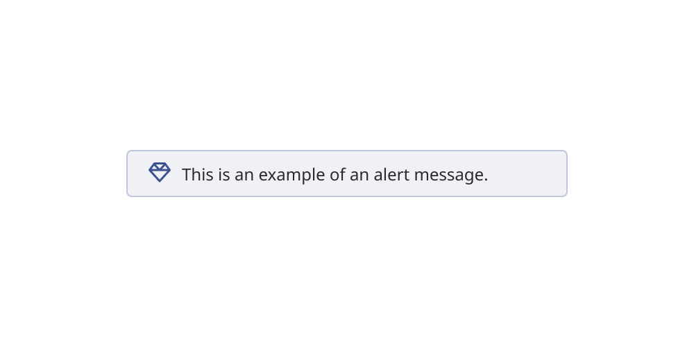 Alert message with adjusted icon.