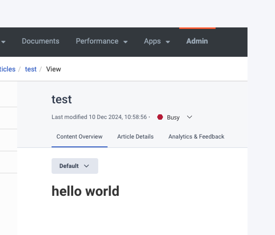 Inline dropdown for status indicators used for page status. 