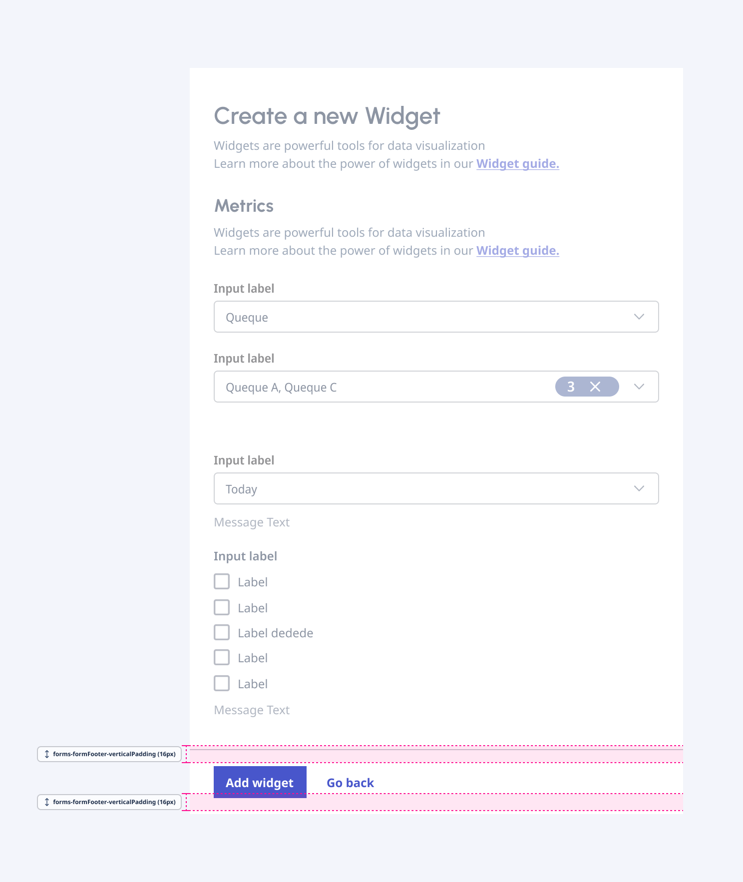 The vertical padding of the form footer content.