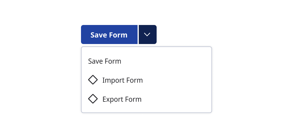 A multi-button with two dropdown options