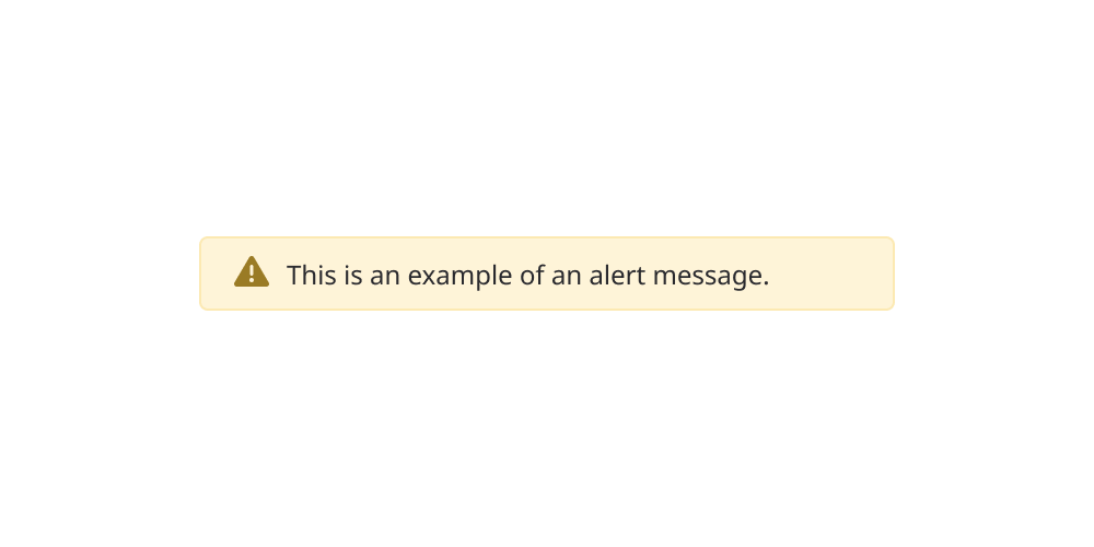 Alert message with pre-defined colour and icon.