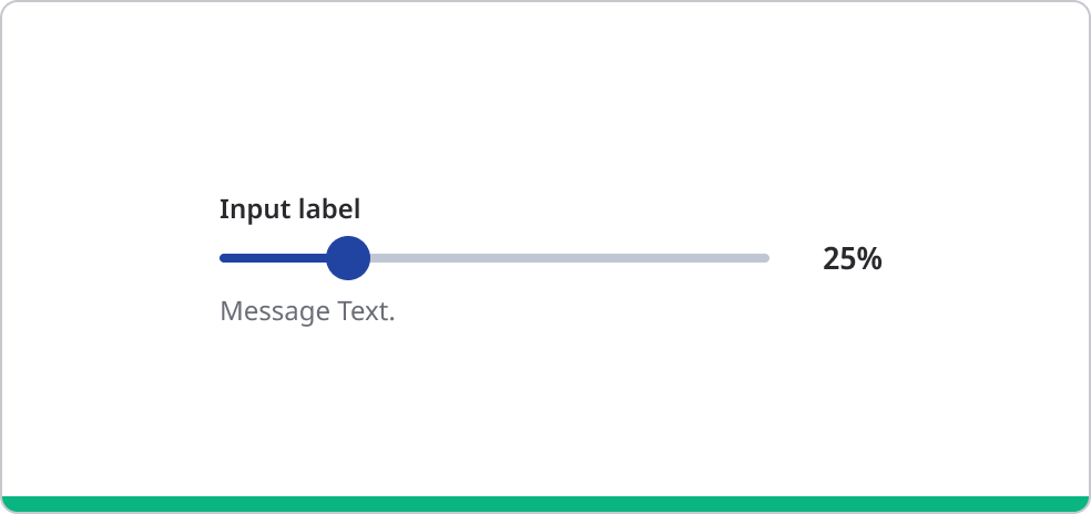 Range slider with label, value and descriptive text.