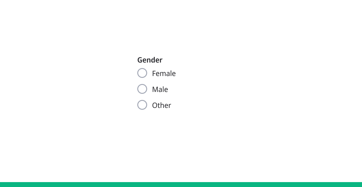 Question with three radio button options, all unselected by default.