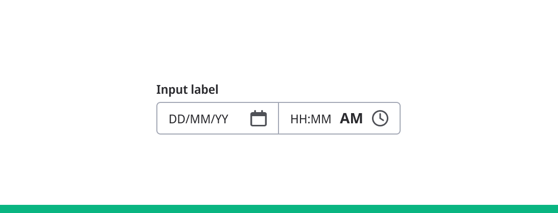Combined date and time input field with calendar and clock icon selectors.