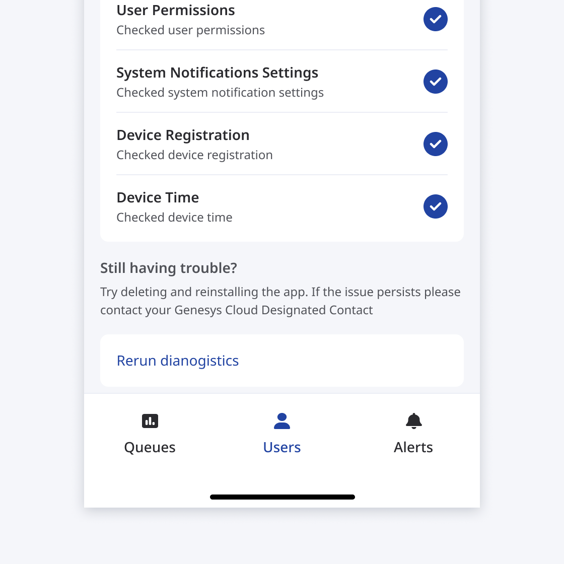 Mobile screen on a secondary page with an active tabset item. 