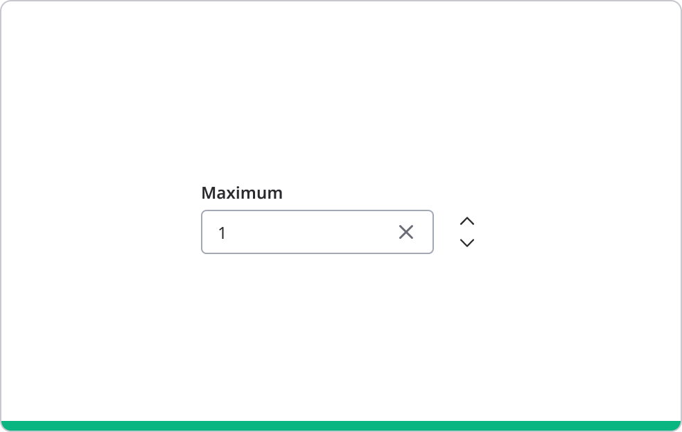 Numerical input field labeled 'Maximum'.