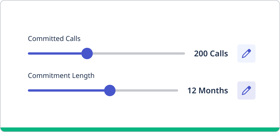 Two range sliders with number and text labels instead of percentile numbers.