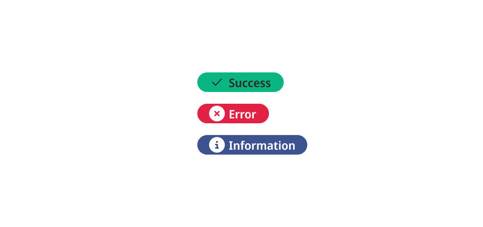 All 3 badges using the same semantic pallete.