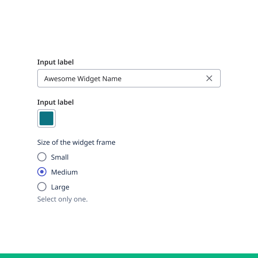 Form with short and direct labels.