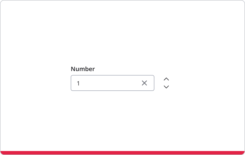 Numerical input field labeled 'Number'.