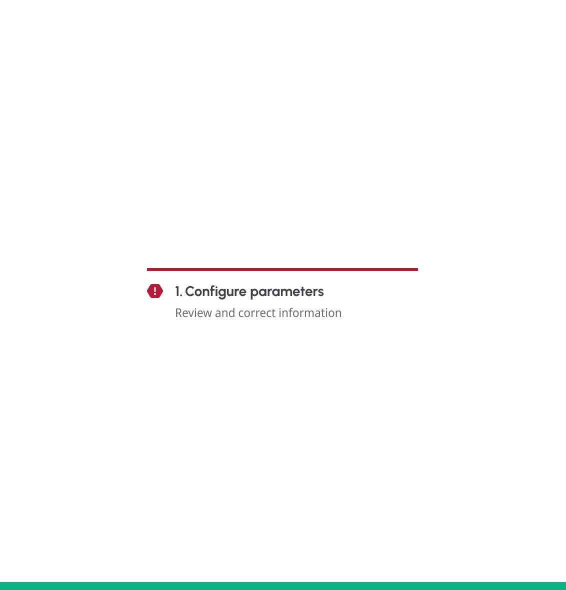 Error helper text stating 'Review and correct information'.