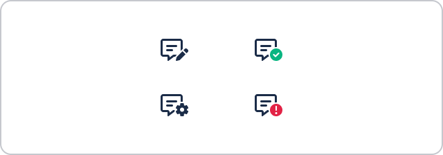 We use Font Awesome Wizard tool to layer a badge. It will place the icon on the bottom right corner of the base icon's viewbox. For a 16px base icon, the associated badge icon will be around 9px.