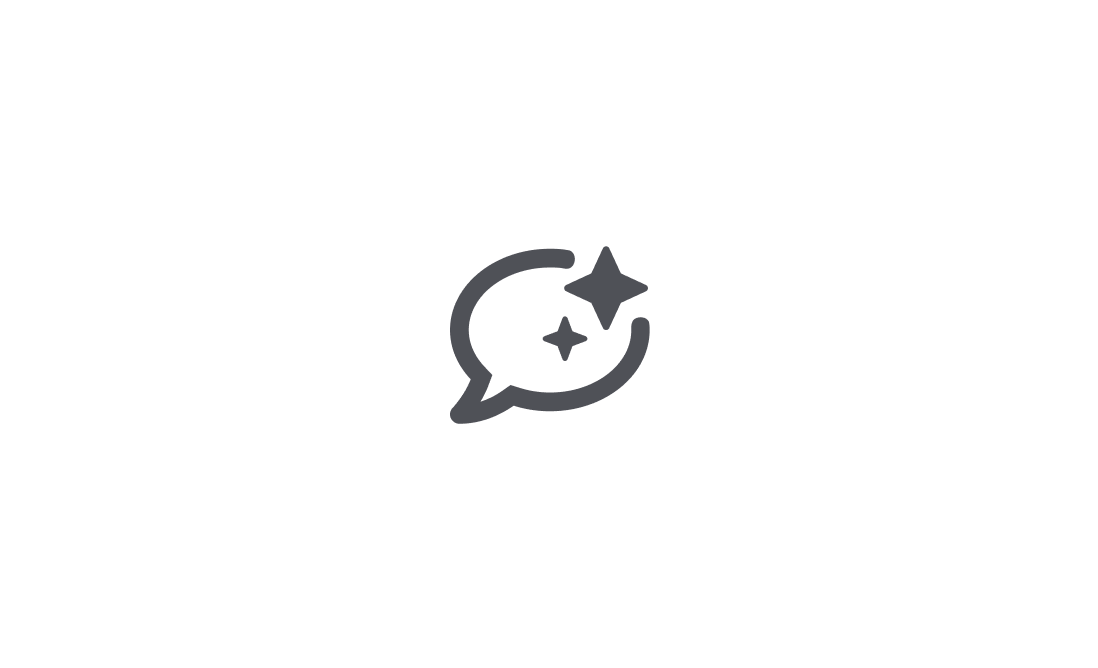 Message icon with sparkles on the top right corner