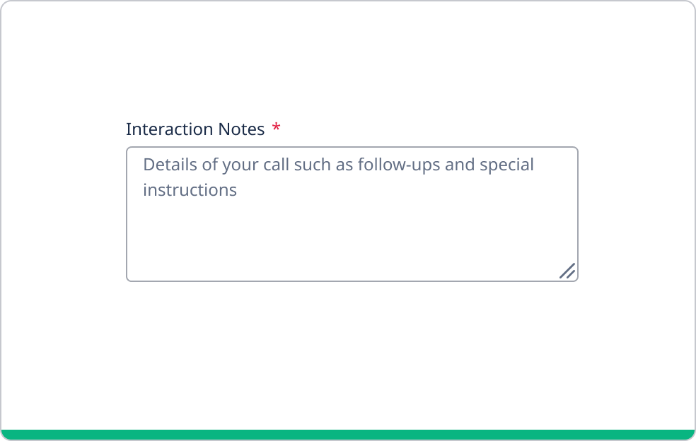 Text area with short but detailed instructional ghost text.