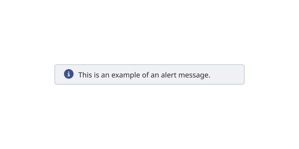 Alert message with pre-defined icon.