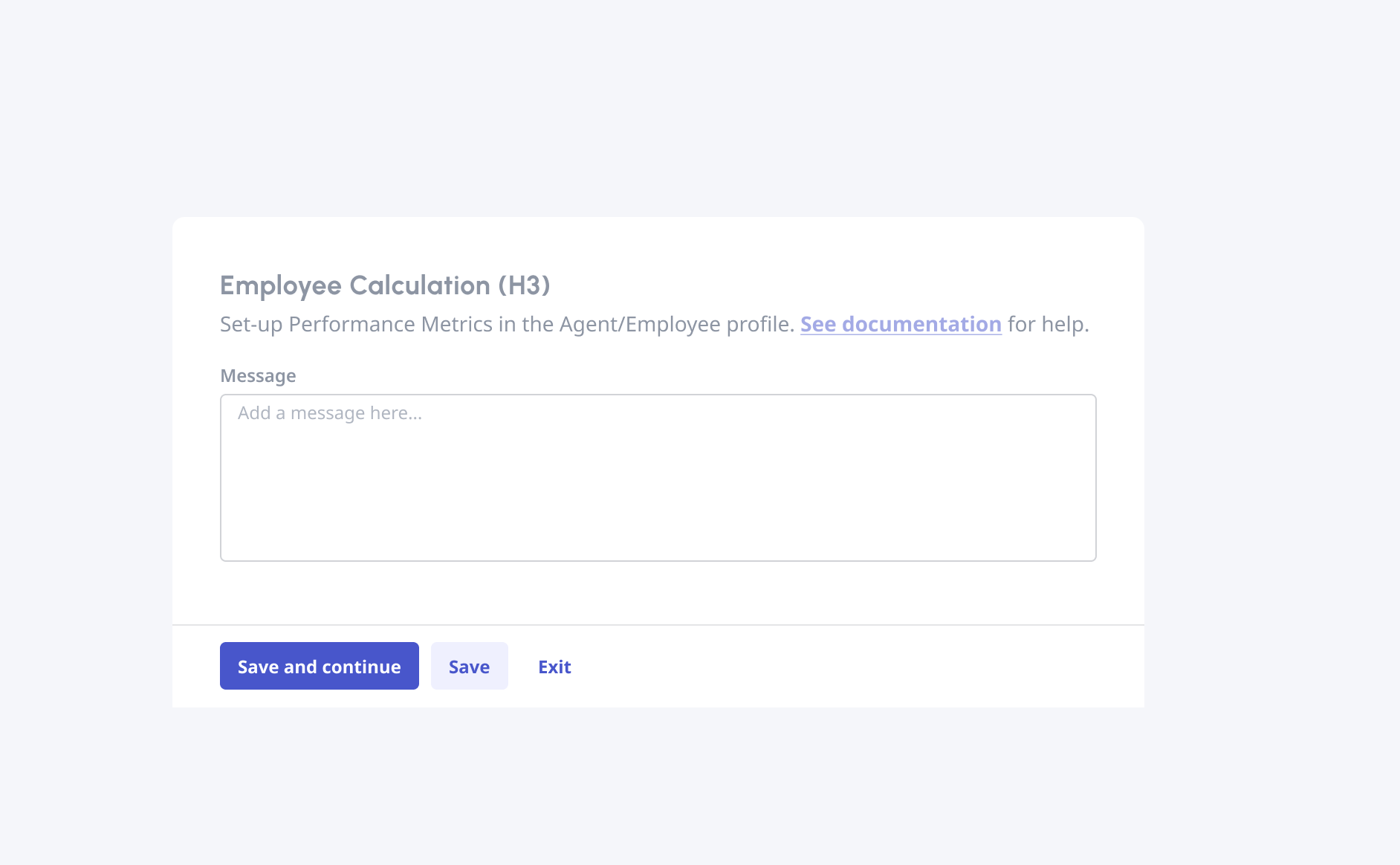 Form with three text-only CTA's