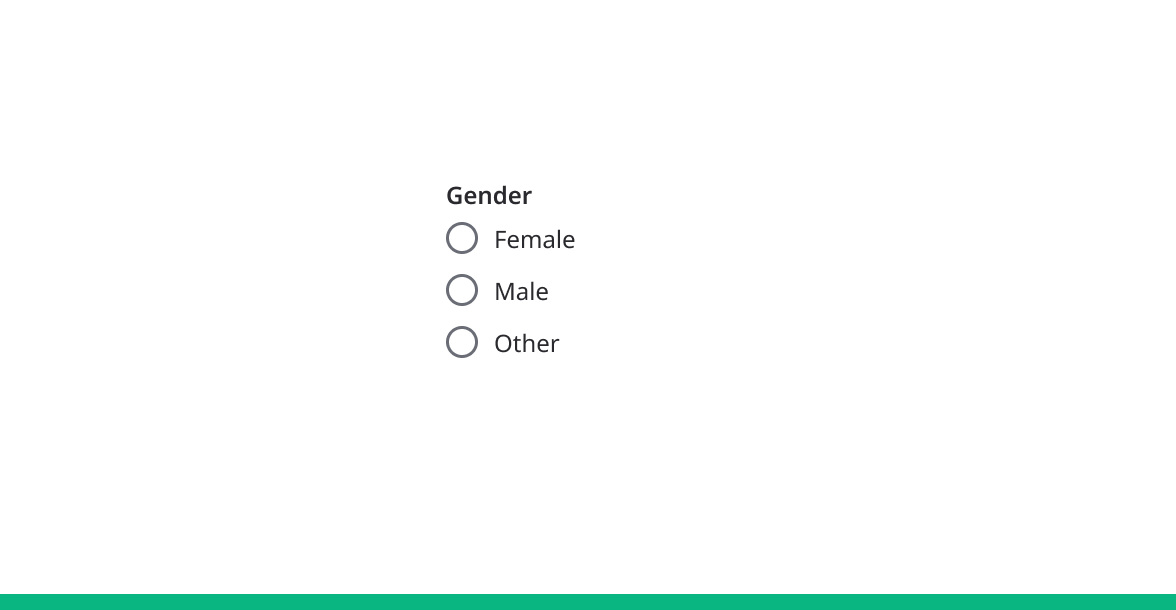 Question with three radio button options, all unselected by default.