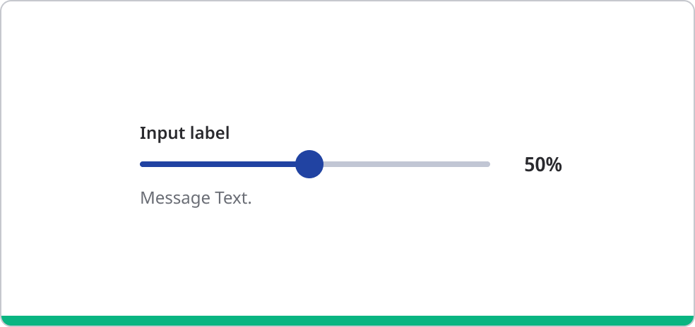 Range slider with label, value and descriptive text.