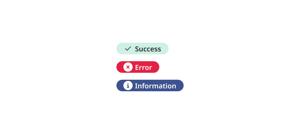 Badges using mixed semantic palettes. 